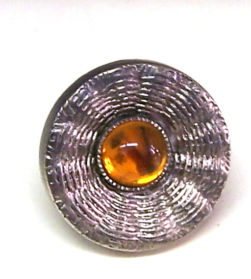Anello circolare pietra gialla regolabile