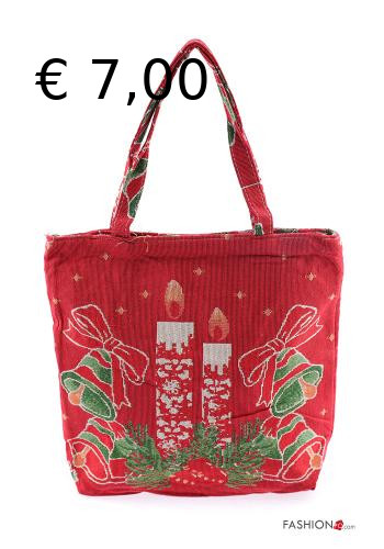 Borsa stoffa Natale modello candela